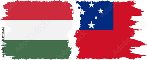 Free Download Independent State and Hungary grunge flags connection vector - GFXLoad