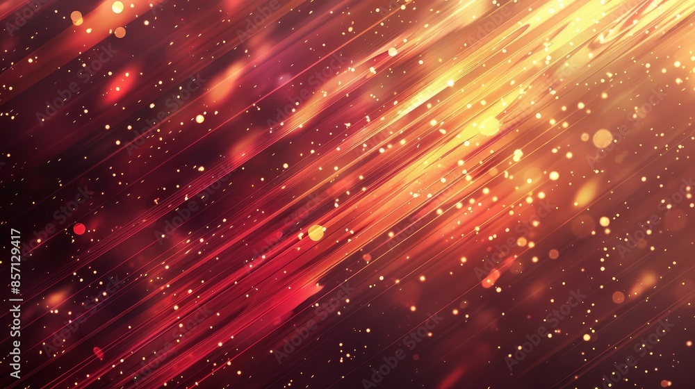 Striking red and gold streaks with glowing light effects and tiny white stars. background Striking red and gold streaks with glowing light effects and tiny white stars. background