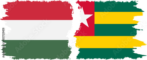 Free Download Togolese Republic and Hungary grunge flags connection vector - GFXLoad