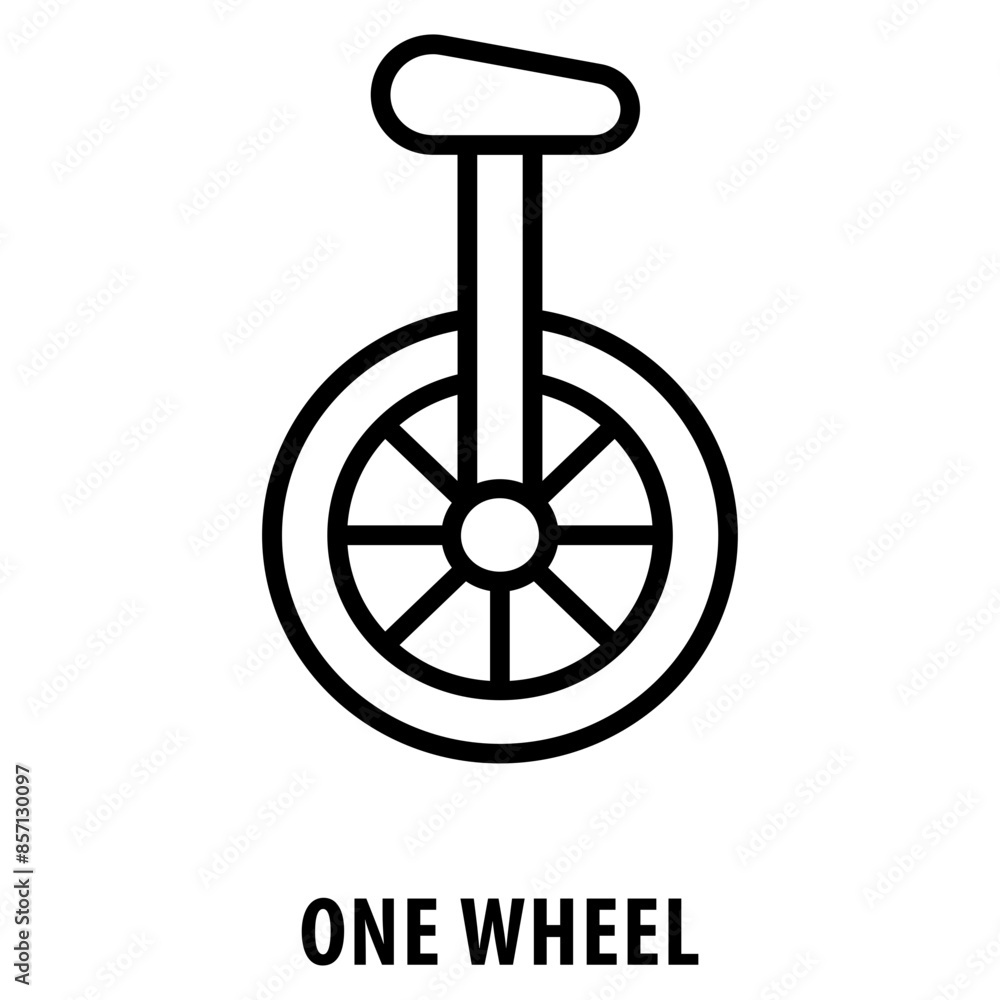 Fototapeta premium One wheel Icon simple and easy to edit for your design elements