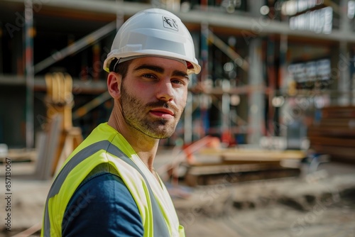 Portrait of an attractive worker on a construction site © Intelligence Studio