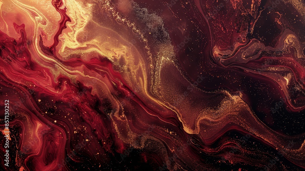 Smooth gradient from maroon to black with gold and crimson textures light spots. background Smooth gradient from maroon to black with gold and crimson textures light spots. background