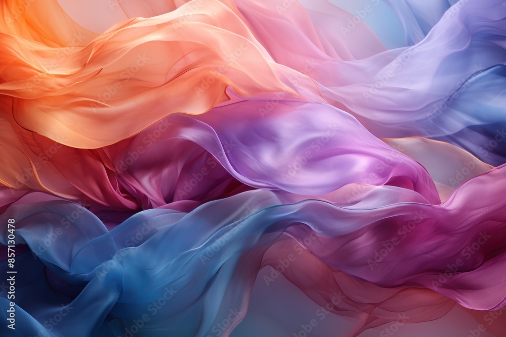 Obraz premium Abstract 3d luxury premium background, colorful flowing curved waves, golden accent, lighting effect