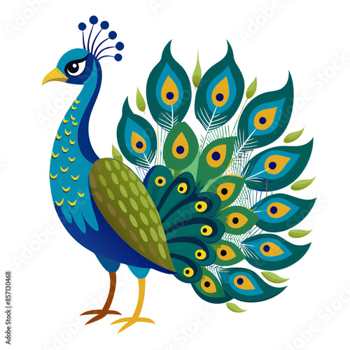 peacock on white