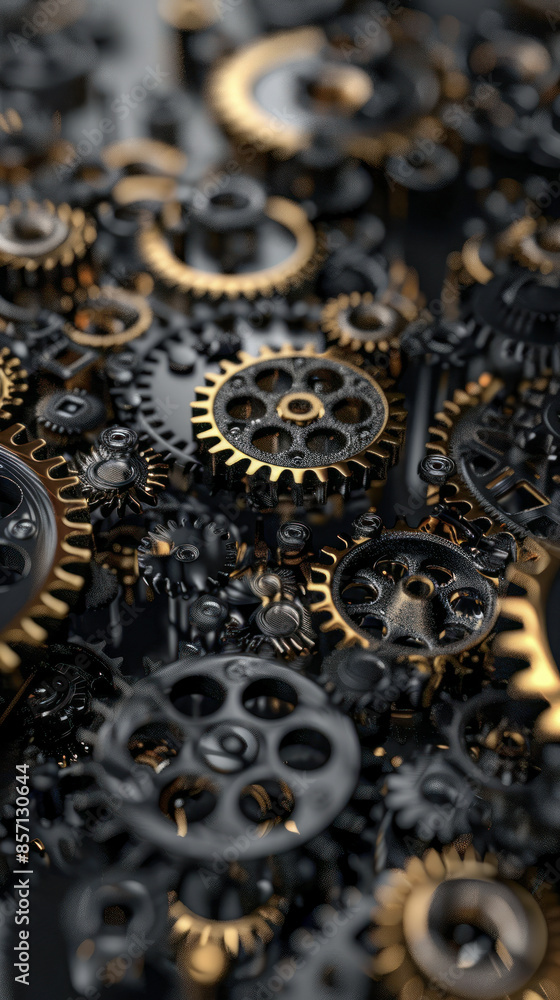 Intricate Array of Industrial Gears and Cogs Intricate Array of Industrial Gears and Cogs
