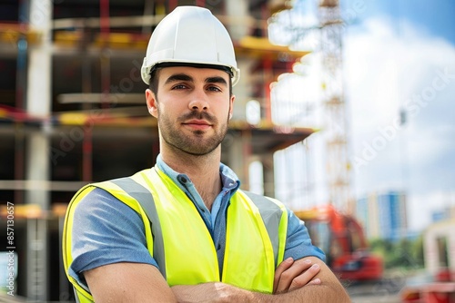 Portrait of an attractive worker on a construction site © Intelligence Studio