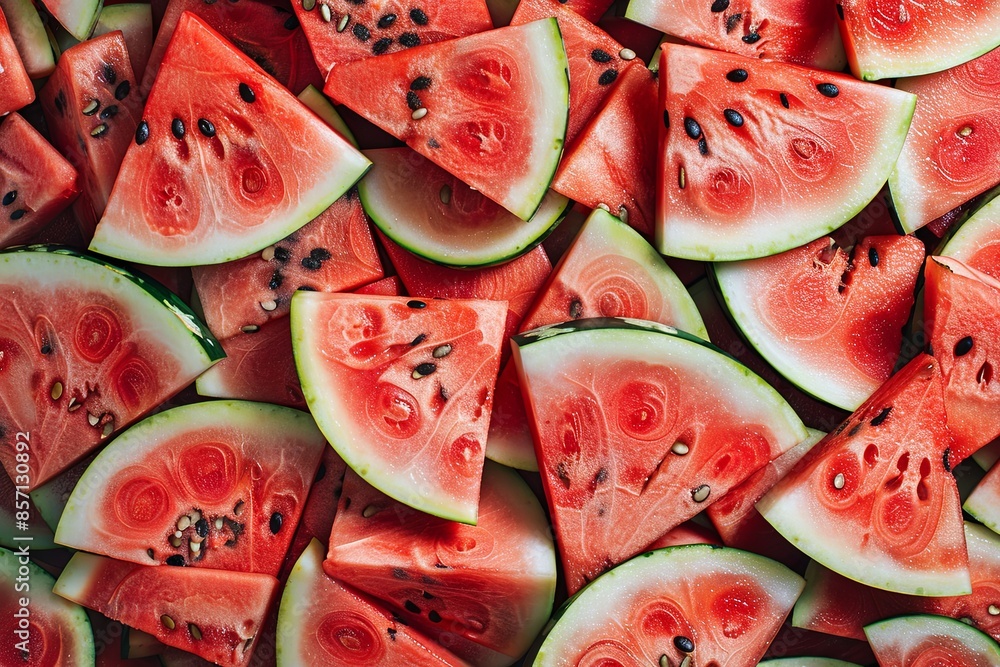 heap of watermelon slices as background heap of watermelon slices as background