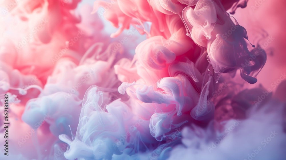 Abstract Swirls of Pink and Blue Ink in Water Abstract Swirls of Pink and Blue Ink in Water
