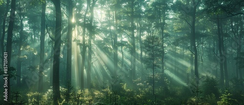 Sunbeams in the Forest.