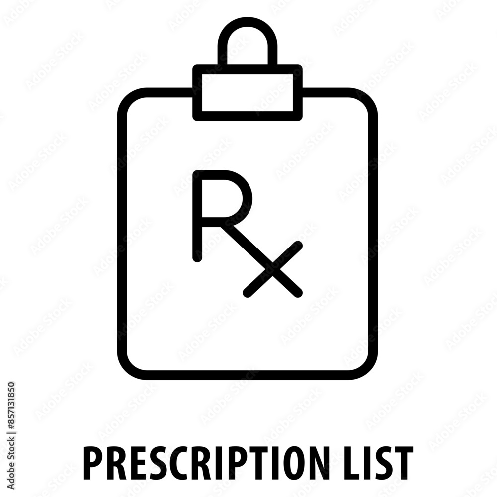 Prescription List Icon simple and easy to edit for your design elements Prescription List Icon simple and easy to edit for your design elements