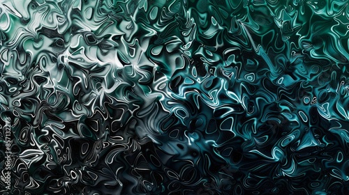Gradient from indigo to black with silver and emerald crystalline patterns. background