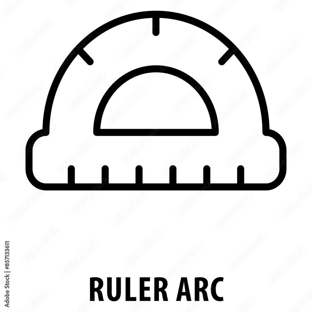 Ruler arc Icon simple and easy to edit for your design elements Ruler arc Icon simple and easy to edit for your design elements