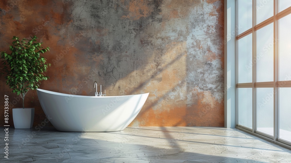 Modern Minimalist Bathroom with Freestanding Tub Modern Minimalist Bathroom with Freestanding Tub