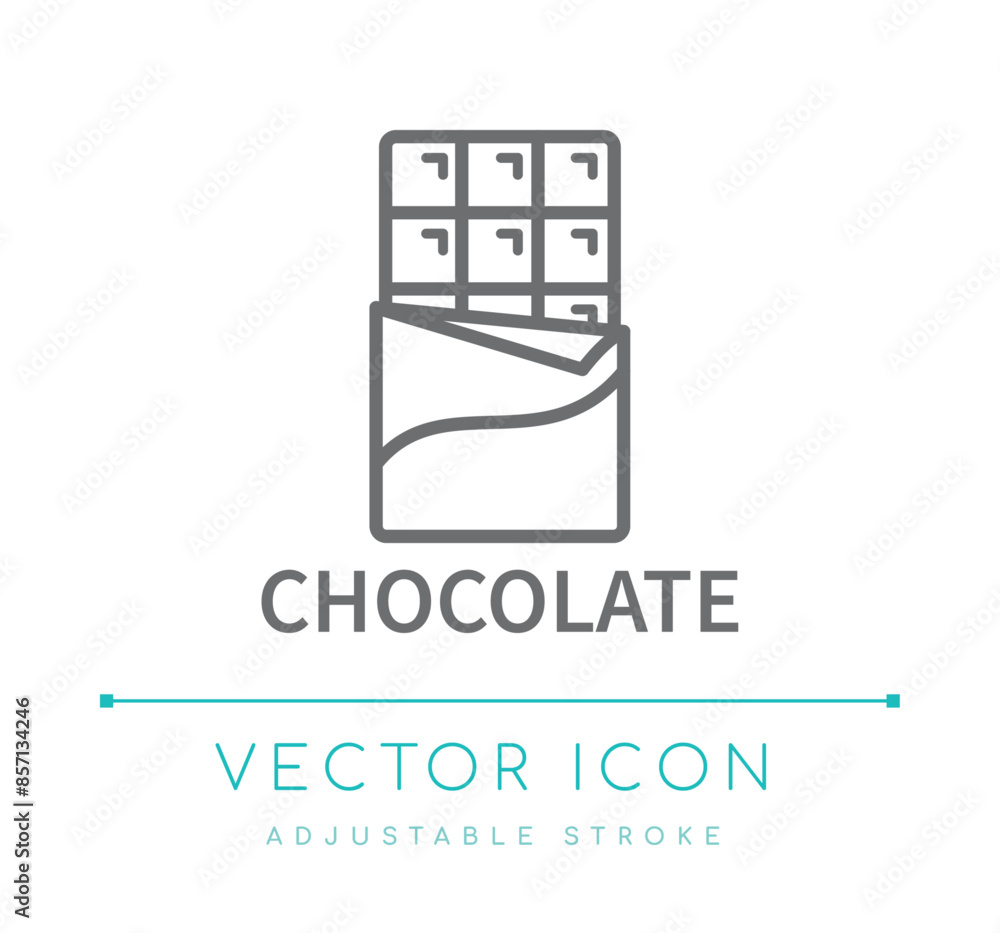 Naklejka premium Chocolate Line Icon