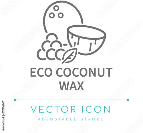 Eco Coconut Wax Candle Line Icon