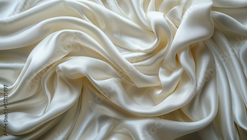Creamy Draped Satin Fabric