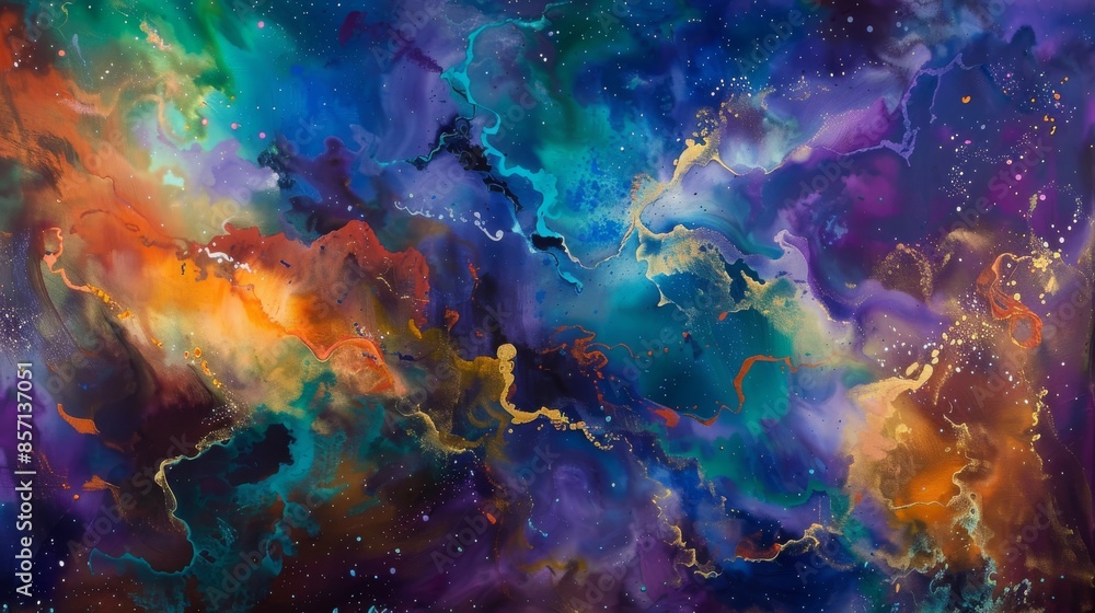 Abstract Cosmic Nebula Painting Abstract Cosmic Nebula Painting