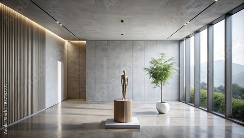 post minimalist sculpture in a modern room, sculpture,post minimalist, modern, room, art, contemporary, design, interior photo