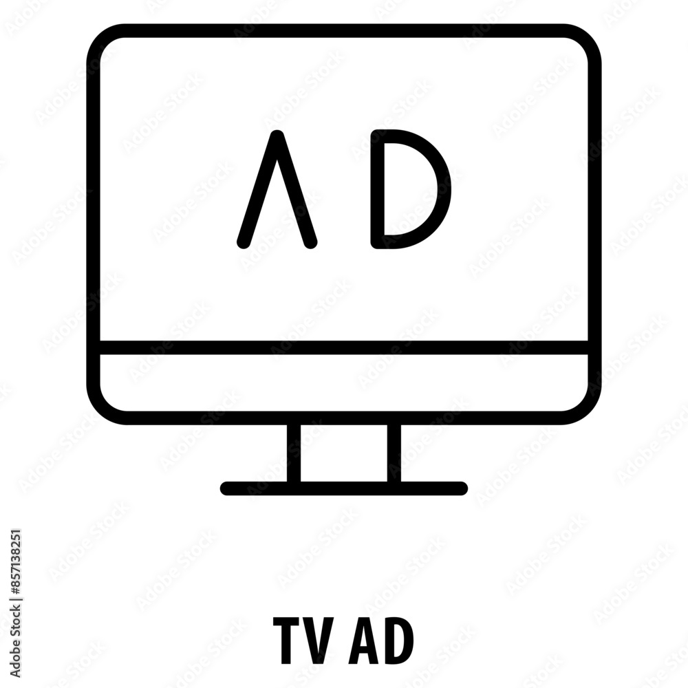 TV ad Icon simple and easy to edit for your design elements TV ad Icon simple and easy to edit for your design elements