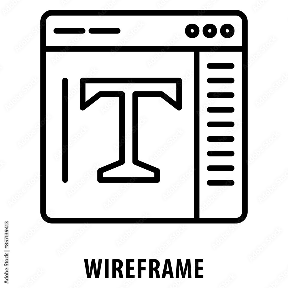 Wireframe Icon simple and easy to edit for your design elements Wireframe Icon simple and easy to edit for your design elements