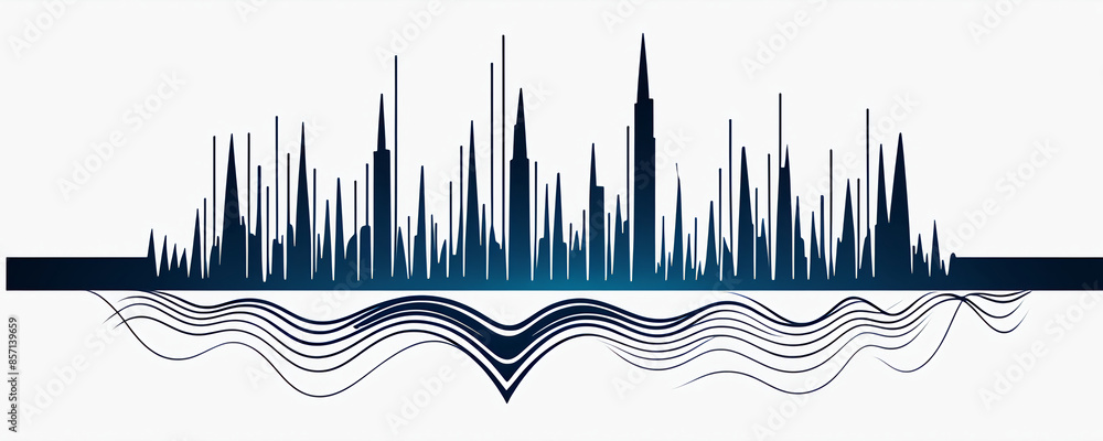 Line wave music sound one noise audio frequency icon signal podcast radio soundwave waveform volume art hand. Acoustic line music logo recording voice wave doodle sketch abstract. Vector illustration Line wave music sound one noise audio frequency icon signal podcast radio soundwave waveform volume art hand. Acoustic line music logo recording voice wave doodle sketch abstract. Vector illustration