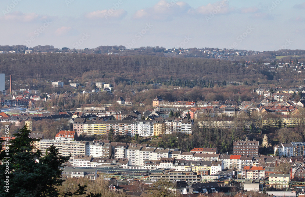 Obraz premium Wuppertal, Talblick nach Unterbarmen