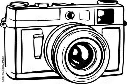 camera line art sketch