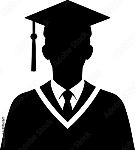 graduation student silhouette portrait