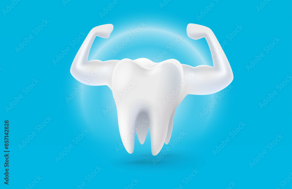 Tooth emoji white, 3D illustration of a tooth on a light background. Vector illustration Tooth emoji white, 3D illustration of a tooth on a light background. Vector illustration