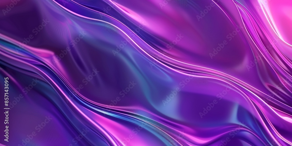 Fototapeta premium Neon Wave Background. Abstract background with a purple and blue gradient color waves, wavy lines, curved shapes, fluid motion effect