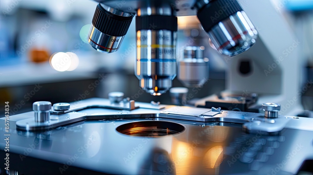 Detailed examination of silicon wafer surface with a microscope Detailed examination of silicon wafer surface with a microscope