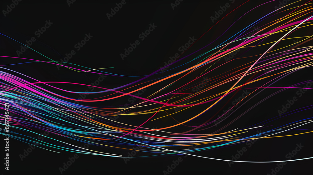 black background with multicolored lines black background with multicolored lines