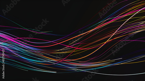 black background with multicolored lines 