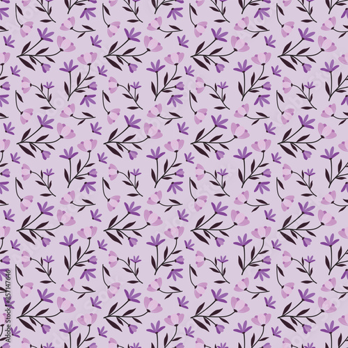 seamless pattern with pink flowers