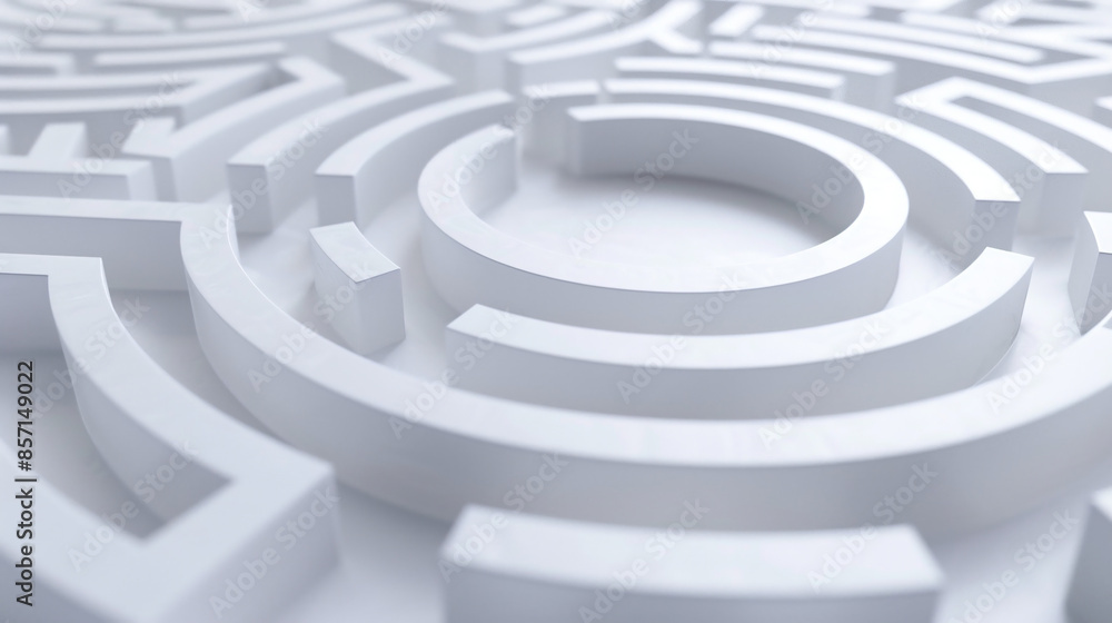 3d white maze. 3d white maze.