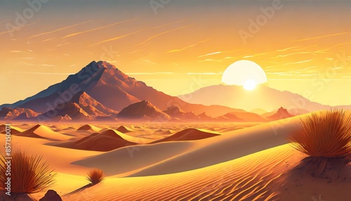 Wallpaper Mural beautiful view of sunset at desert Torontodigital.ca