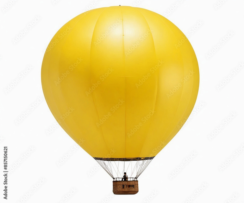 Fototapeta premium floated yellow Hot-air balloon isolated on white background