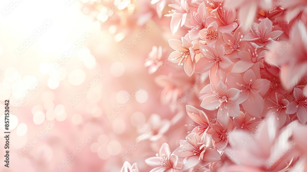 Soft Pink Blossoms in a Sunlit Spring Garden Soft Pink Blossoms in a Sunlit Spring Garden