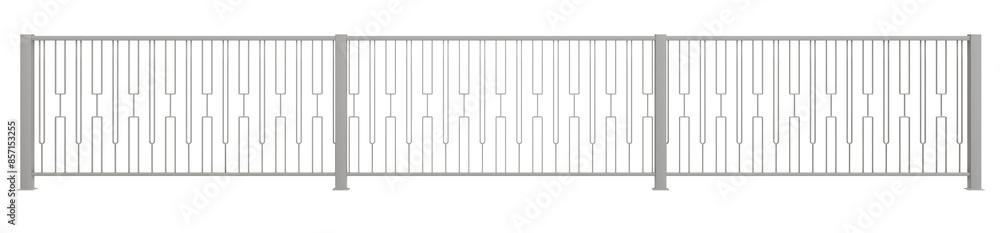 Fototapeta premium Eastern Lines, Modern Grace: 3D Balustrade Art 