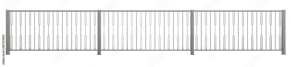 Subtle Indochine Influence: 3D Balustrade Design Asset. 3D design asset features a modern balustrade in sleek metal. Clean lines are accented with subtle Indochine influences for a minimalist aesthet Subtle Indochine Influence: 3D Balustrade Design Asset. 3D design asset features a modern balustrade in sleek metal. Clean lines are accented with subtle Indochine influences for a minimalist aesthet