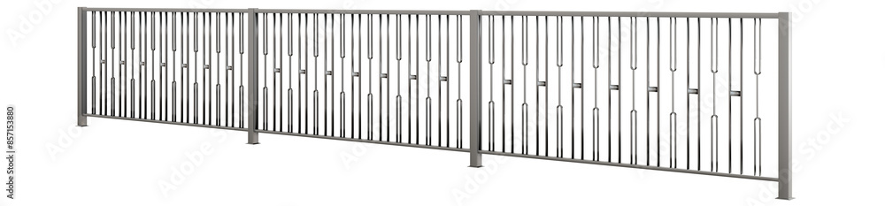 Clean Lines & Indochine: 3D Balustrade Design. 3D illustration showcases a modern balustrade in sleek metal, blending clean lines with captivating Indochine design elements (transparent background). Clean Lines & Indochine: 3D Balustrade Design. 3D illustration showcases a modern balustrade in sleek metal, blending clean lines with captivating Indochine design elements (transparent background).