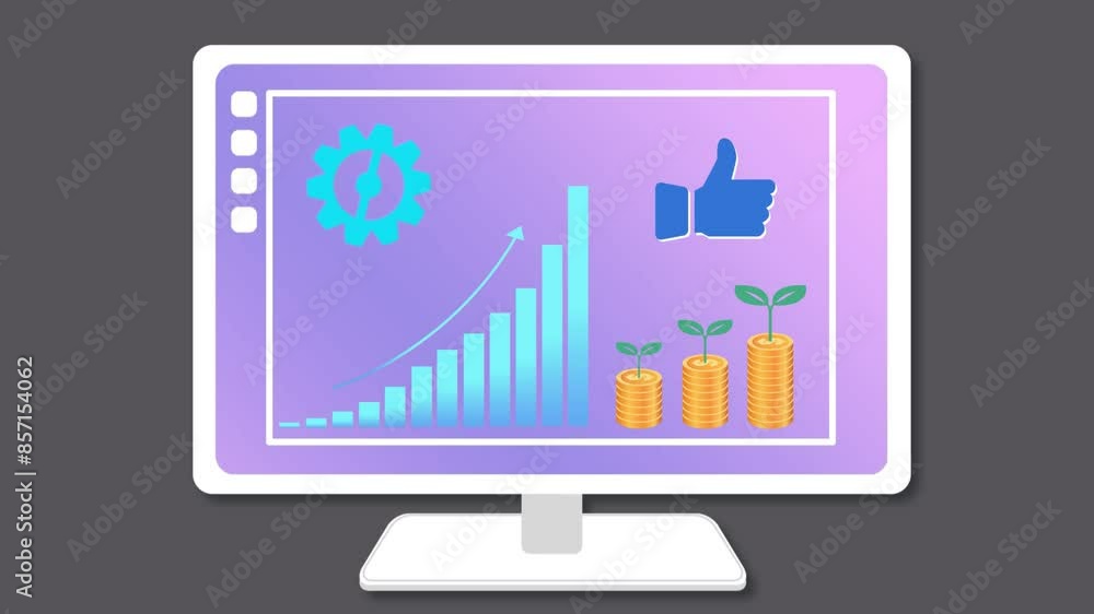 business, finance and social media concepts in computer business, finance and social media concepts in computer