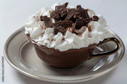 Luscious Campton Place Hot Chocolate with Whipped Cream Swirl photo