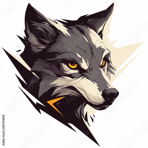 illustration of a wolf's face