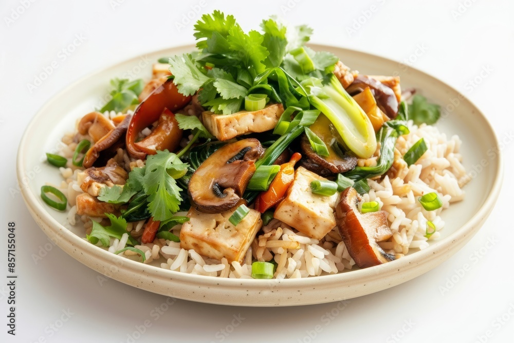 Flavorful Tofu Skin Stir-Fry with Bok Choy and Rice Flavorful Tofu Skin Stir-Fry with Bok Choy and Rice