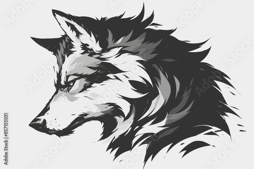 illustration of a wolf's face