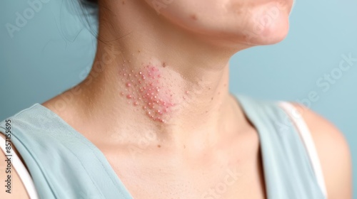 Wallpaper Mural Drug-induced dermatitis on chest, Adverse reaction, Realistic depiction of widespread skin inflammation due to medication Torontodigital.ca