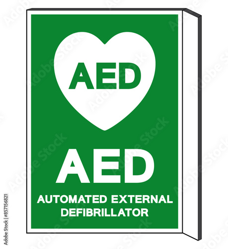 AED Automated External Defibrillator Symbol Sign, Vector Illustration, Isolate On White Background Label .EPS10