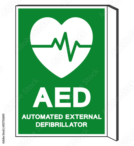 AED Automated External Defibrillator Symbol Sign, Vector Illustration, Isolate On White Background Label .EPS10