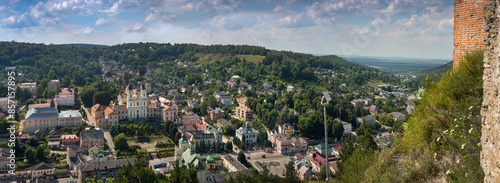 panoramic view of the city of Kremenets from Mount Bona from the medieval for...